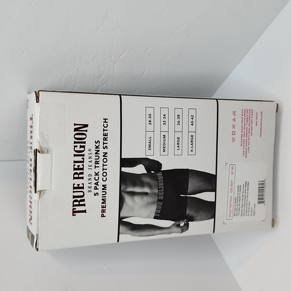 TRUE RELIGION 5 PREMIUMCOTTON STRETCH TRUNKS, SIZE MEDIUM (M) - Picture 3 of 10